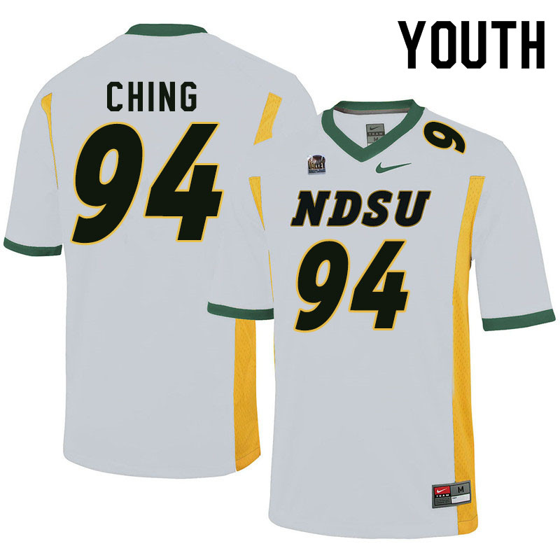 Youth #94 Costner Ching North Dakota State Bison College Football Jerseys Sale-White - Click Image to Close